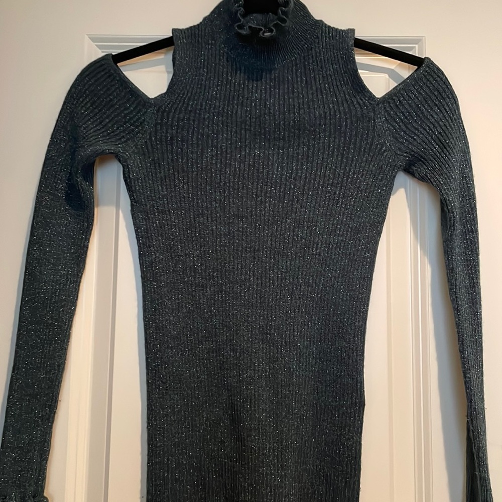 Rebecca Taylor XS lightweight sweater top sparkly green